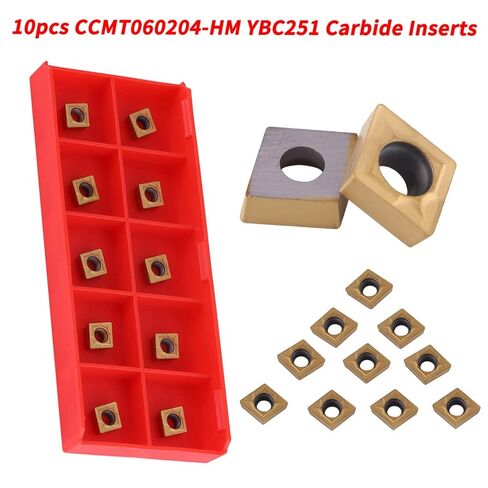 10 قطعة CNC كربيد الحز إدراج مع صندوق CCMT060204-HM YBC251 الحز شفرة مخرطة قطع أداة لمخرطة معالجة القطع المعدنية in Saudi Arabia