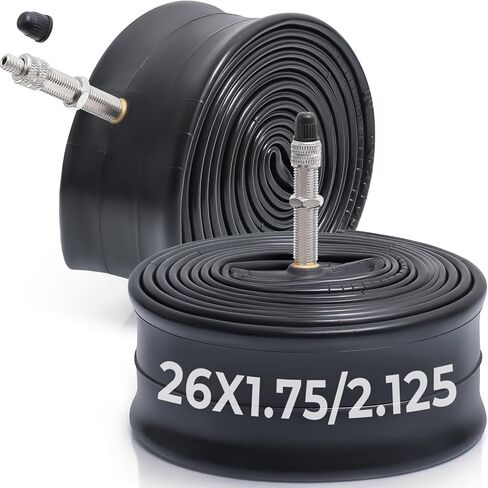 قطعتان، أنابيب دراجة ممتازة 26X1.75/1.90/1.95/2.0/2.10/2.125، متوافقة مع إطارات الدراجة 26x1.75 إلى 2.125، مع صمام C4E-40L، مطاط البوتيل، تستخدم للدراجات الجبلية والطراد والمدينة والطرق in Kuwait