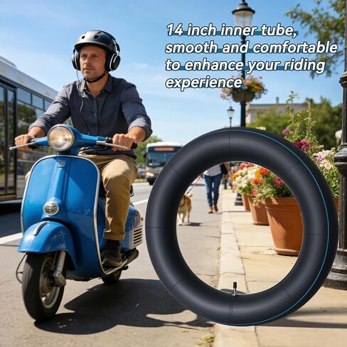 2-Pack 3.00-14 Motorcycle Inner Tube with Straight Valve - Also Fits 90/100-14, for Small Cruiser, Moped, and Some Dirt Bike Rear Tires in Saudi Arabia