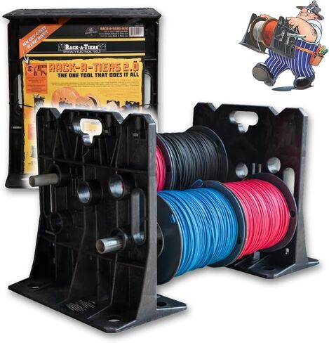 Rack-A-Tiers 2.0 موزع الكابلات متعددة الأغراض-رف الأسلاك الكهربائية ، Caddy Skeving Caddy (11480) in Saudi Arabia