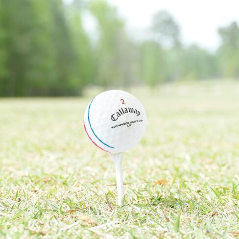 24 كرة جولف معاد تدويرها لمسار Callaway Chromesoft X LS الثلاثي - كرات جولف مستعملة بحالة النعناع 5A - تتضمن حقيبة شبكية - 24 عبوة، بيضاء in Kuwait