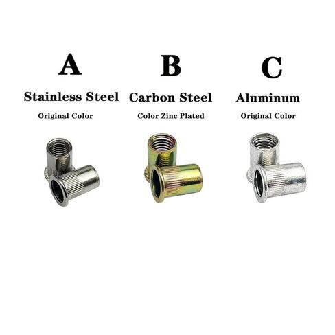 Qinlu-Washers M3-M12 Reinforced Rivet Nut Threaded Inserts Nut Threaded Riveter Furniture Fittings Aluminum Profile Zinc Nuts 5-100pcs， for Factories Repair(Aluminum,M5(30pcs)) in Saudi Arabia
