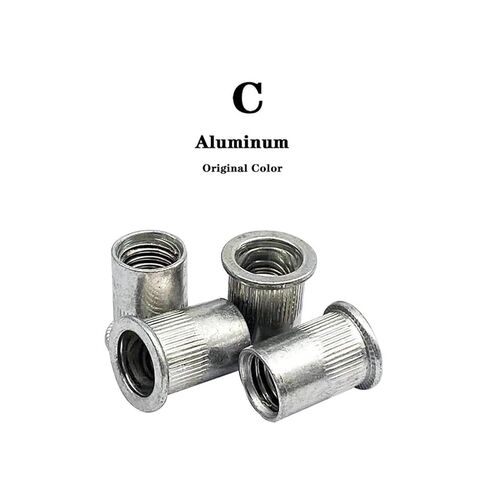 Qinlu-Washers M3-M12 Reinforced Rivet Nut Threaded Inserts Nut Threaded Riveter Furniture Fittings Aluminum Profile Zinc Nuts 5-100pcs， for Factories Repair(Aluminum,M5(30pcs)) in Saudi Arabia