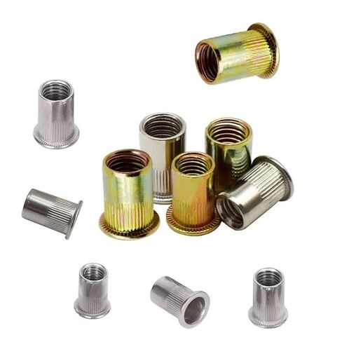 Qinlu-Washers M3-M12 Reinforced Rivet Nut Threaded Inserts Nut Threaded Riveter Furniture Fittings Aluminum Profile Zinc Nuts 5-100pcs， for Factories Repair(Aluminum,M5(30pcs)) in Saudi Arabia
