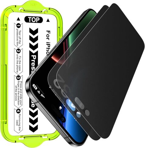 Esanik 2 Pack Matte Privacy Glass Screen Protector for iPhone 16 Pro Max Anti-Glare & Anti Spy ، Anti-Replection ، على نحو سلس مثل صلابة 9H الحرير ، الصف العسكري ، صينية مناسبة لا تشوبها شائبة in Kuwait