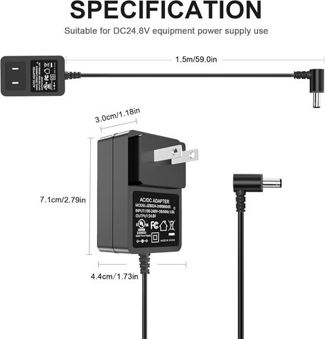 24.8 فولت لشاحن القرش اللاسلكي، متوافق مع Shark Rocket Pet Pro DK33-248080H-U IZ140 IX140 IX141 IX141H IX140H IZ142 UZ145 IZ162H IZ163H IZ362H WZ140 XSBT620 XSBT600 مكنسة كهربائية لاسلكية in Kuwait