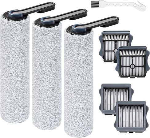 Roller Brush Replacement Compatible with Tineco iFLOOR 5 Breeze/Floor ONE S5/Floor ONE S5 Pro Wet Dry Vacuum Cleaner, Replacement Parts Include 3 Roller Brushes, 4 Filters, 1 Cleaner Brushes in Saudi Arabia