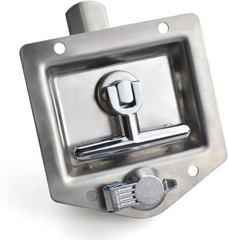 Trailer Door Latch T-Handle Lock Highly Polished Stainless Steel Keys with Gasket - Folding T Handle Latch RV Camper Truck 1Pcs in Saudi Arabia