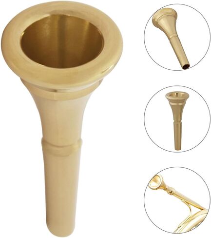 Mobestech Copper French Horn Mouthpiece Replacement Brass Instrument Accessory Gold Tone Horn Mouthpiece for Musical Instruments Compatible and Performers in Saudi Arabia