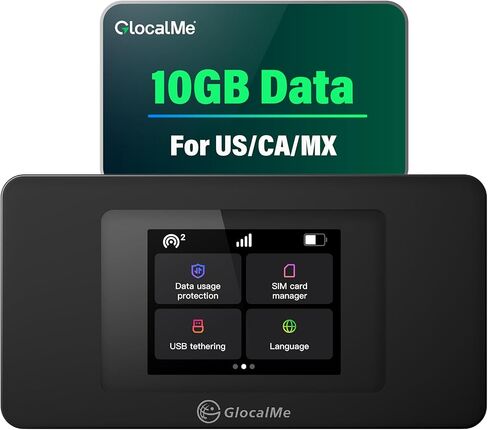 GlocalMe Mini Turbo 4G LTE Mobile Hotspot, No SIM Card Needed, Portable WiFi Hotspot Unlock Device for Home or Travel in 150+ Countries,Smart Local Network Auto-Selection,with US 8GB&Global 1GB Data in Kuwait