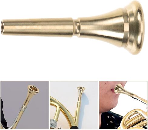 Mobestech French Horn Mouthpiece Copper Alloy Brass Musical Instrument Supply for Horn Players with Gold Finish Suitable for Practice and Performance in Saudi Arabia