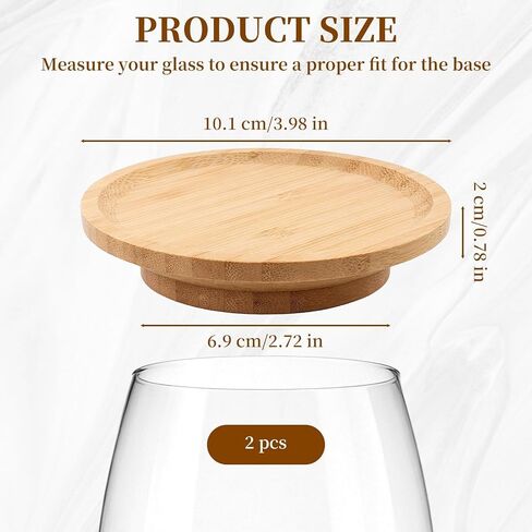 2PCS 4 Inch Wine Glass Charcuterie Topper, Natural Bamboo Cup Lid for Wine Glass Drinks, Mini Charcuterie Plate for Appetizers and Snacks at Parties, Restaurants and Bars (Size 10 x 10 cm) in Saudi Arabia