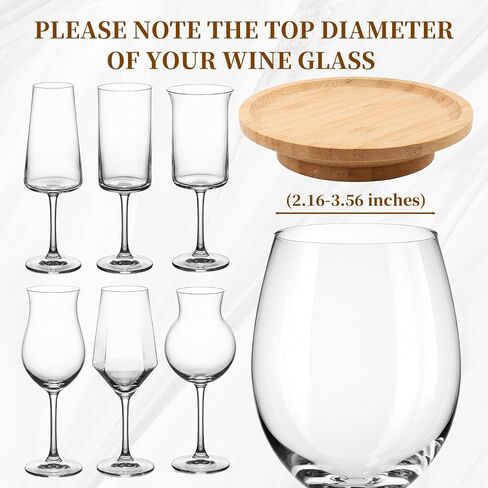 2PCS 4 Inch Wine Glass Charcuterie Topper, Natural Bamboo Cup Lid for Wine Glass Drinks, Mini Charcuterie Plate for Appetizers and Snacks at Parties, Restaurants and Bars (Size 10 x 10 cm) in Saudi Arabia