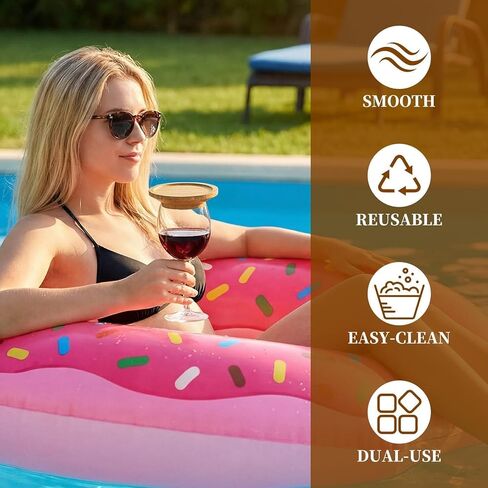 2PCS 4 Inch Wine Glass Charcuterie Topper, Natural Bamboo Cup Lid for Wine Glass Drinks, Mini Charcuterie Plate for Appetizers and Snacks at Parties, Restaurants and Bars (Size 10 x 10 cm) in Saudi Arabia