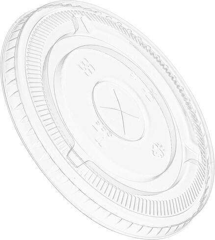 [50 Count] Crystal Clear PET Plastic Flat lids Fits 14, 16, 20, & 24 oz Cups With 98 Diameter for Iced Coffee, Milkshake, Slurpee, Ice cream, Razzle, Slush, Smoothie, Party's, in Kuwait