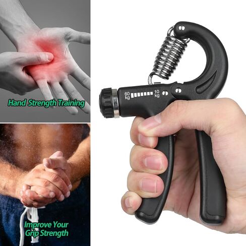 Grip Strength Trainer, Hand Grip Strengthener, Adjustable Resistance 22-132Lbs (10-60kg), Forearm Strengthener in Saudi Arabia