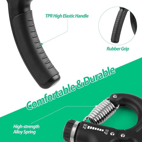 Grip Strength Trainer, Hand Grip Strengthener, Adjustable Resistance 22-132Lbs (10-60kg), Forearm Strengthener in Saudi Arabia