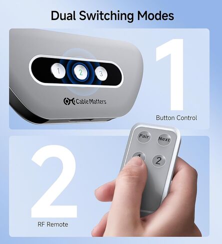 كابل مهم 32.4 جيجابت في الثانية DisplayPort 1.4 Switch مع جهاز تحكم عن بعد، 3 في 1 خارج، يدعم 8K 60 هرتز / 4K 240 هرتز، محول DisplayPort 8K قابل للتركيب على الحائط، وليس محول HDMI أو USB-C in Saudi Arabia