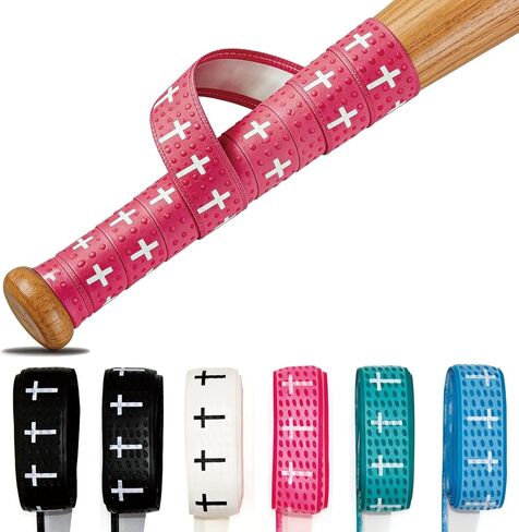 6 Pack Non-Slip Bat Grip Tape for Baseball and Softball, 1.5mm Precut Full Adhesive Bat Wrap, Pro Feel Elite Batting Grip Tape for Players Coaches Enthusiasts，Sports Gifts in Saudi Arabia