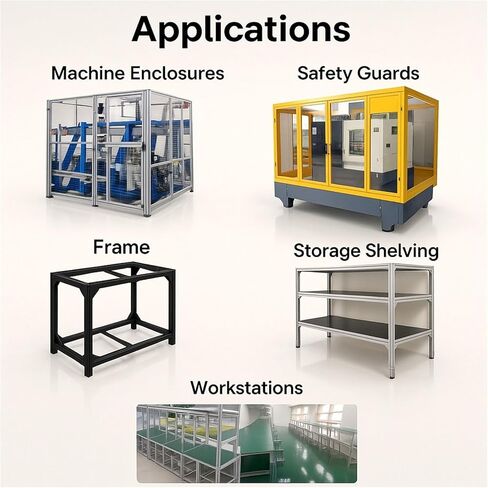 GTBAO 4040V فتحة مزدوجة الألومنيوم النتوء الشخصي 6.2 مم فتحة 40 × 40 مم عمود مربع السكك الحديدية الإطار الصناعي المواد رف مقذوف السكك الحديدية (50 مم 1.97 بوصة طويلة) in Kuwait