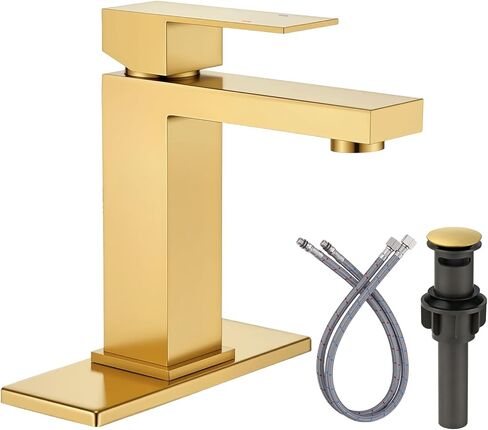 Vessel Sink Faucet Matte Black, ARCORA Single Handle Tall Bathroom Faucet, Single Hole Lavatory Vanity Mixer Bar Tap with Pop Up Drain and Faucet Supply Lines in Kuwait