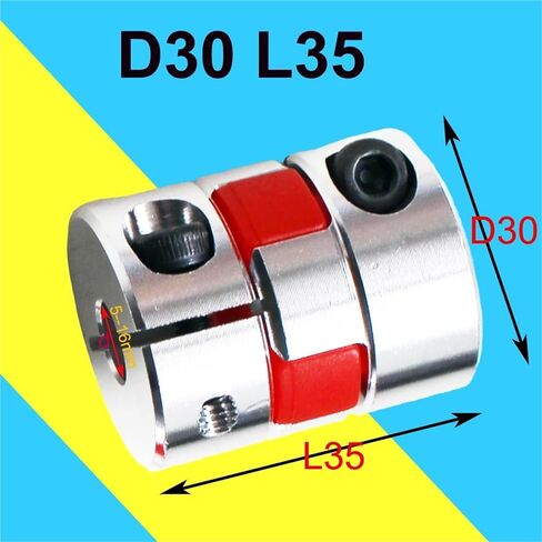 D30 L35 Spider Motor Coupler Aluminium Flexible Jaw Coupling 5 * 5/6/6.35/7/8/10/12/12.7/14/15/16mm 1Pcs(5X6) in Saudi Arabia