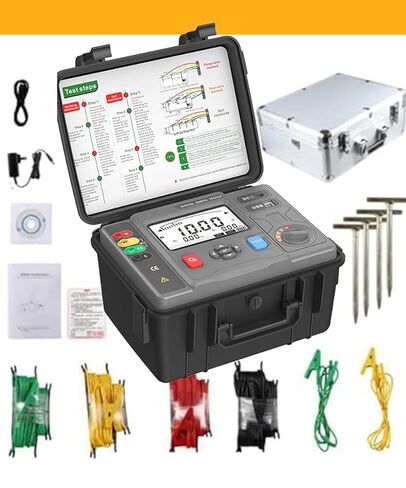 4-Wire Earth Ground Resistance Tester with Range 30.00kΩ Resistance 100.0V Voltage 9999KΩM Resistivity Supports 2 3 and 4‑Wire USB Interface Real Time Display Data Storage 500 Groups in Saudi Arabia