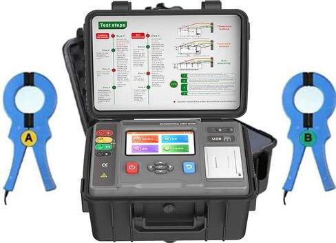Digital 4-Wire Soil Resistivity Tester with 500 Groups Data Storage Earth Resistance 0.00Ω~300kΩ DC Resistance 0.00Ω~300kΩ Soil Resistivity 0.00Ωm~9000kΩm IEC61010-1 Standard in Saudi Arabia