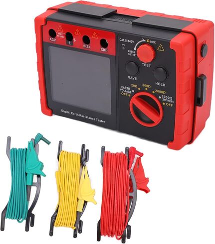 GT5105A Digital Earth Tester Ground Meter for Earth Resistivity, Professional Insulation Ohm Meter with Double Insulation Safety, Portable Carrying in Saudi Arabia