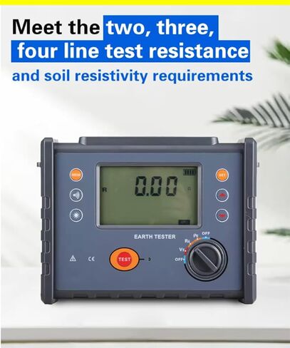 4-Pole Ground Soil Resistivity Meter with Soil Resistivity 0-9000kΩm Resistance 0.01Ω-30. 00KΩ 2‑Pole 3-Pole 4-Pole Ground Voltage 0.00V to 600.0V IEC61010-1 in Saudi Arabia