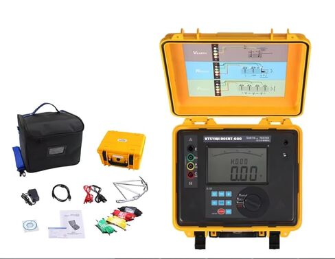 Digital Ground Soil Resistivity Meter Four Wire Earth Ground Resistance Tester with Two Three Four Wire 30.00KΩ Ground Resistance 9000KΩM Soil Resistivity 600V Voltage USB Communication in Saudi Arabia