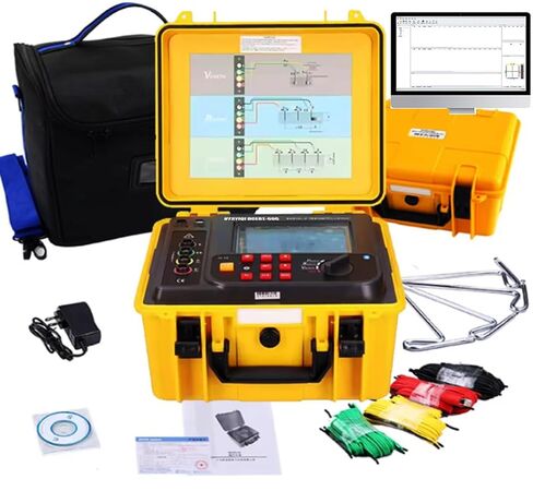 Digital Ground Soil Resistivity Meter Four Wire Earth Ground Resistance Tester with Two Three Four Wire 30.00KΩ Ground Resistance 9000KΩM Soil Resistivity 600V Voltage USB Communication in Saudi Arabia