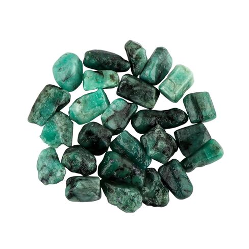 CRYSTALIS 10pcs Natural Emerald Raw Crystals, Loose Gemstone Wholesale Bulk Rough Jewelry Making Supply, Chakra Healing Raw Stones, Wire Wrapping, DIY, Tumbling, Gem Collection, (8-12mm) in Kuwait