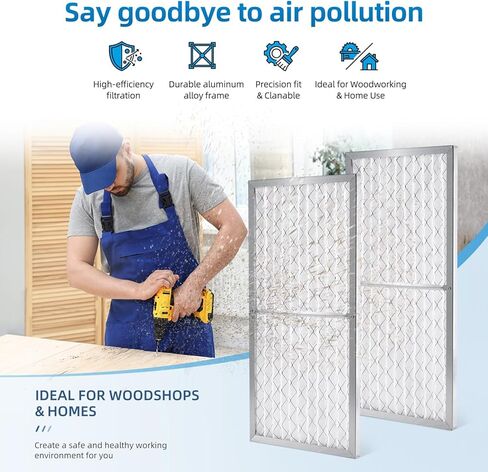 فلتر هواء خارجي إلكتروستاتيكي 24 × 12 × 1 متوافق مع أنظمة تنقية الهواء JET AFS-1000B AFS-1000C 708732، مع شريط إسفنجي مانع للتسرب، عبوة واحدة in Saudi Arabia