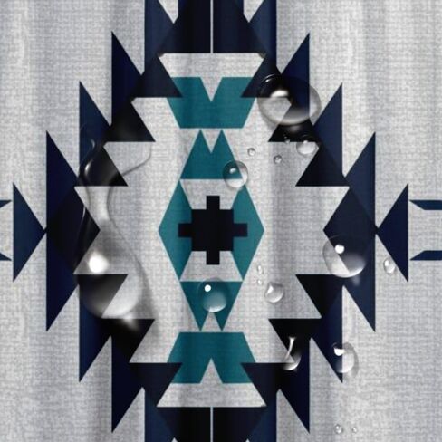 أنماط هندسية لطيف ستارة دش مع السنانير، الصيف ستارة دش المرحاض للماء، قابل للغسل النسيج عطلة متعة الستائر للحمام لحوض الاستحمام ديكور مجردة 60 × 72 في in Kuwait