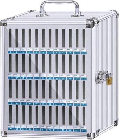 Lockable Phone Storage Box - Aluminum Classroom Phone Organizer Case for Students - Portable Cell Phone Cabinet for School Use (Silver 12) in Saudi Arabia