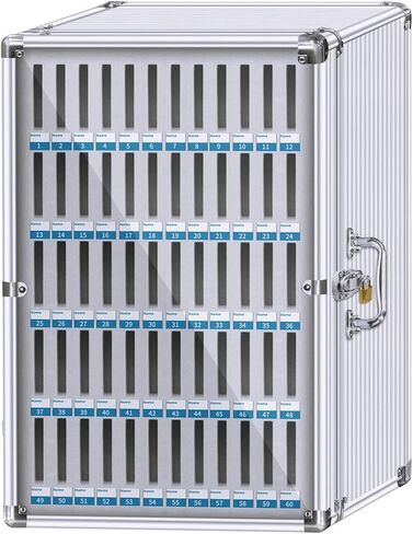 Lockable Phone Storage Box - Aluminum Classroom Phone Organizer Case for Students - Portable Cell Phone Cabinet for School Use (Silver 12) in Saudi Arabia