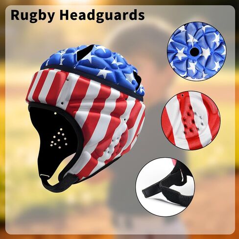 Rugby Soft Shell Helmet - Adjustable Padded Headguard for Football, Flag Football & Multi-Sport Protection in Saudi Arabia