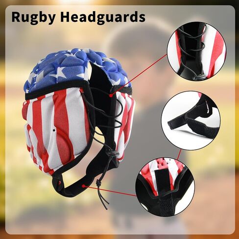 Rugby Soft Shell Helmet - Adjustable Padded Headguard for Football, Flag Football & Multi-Sport Protection in Saudi Arabia