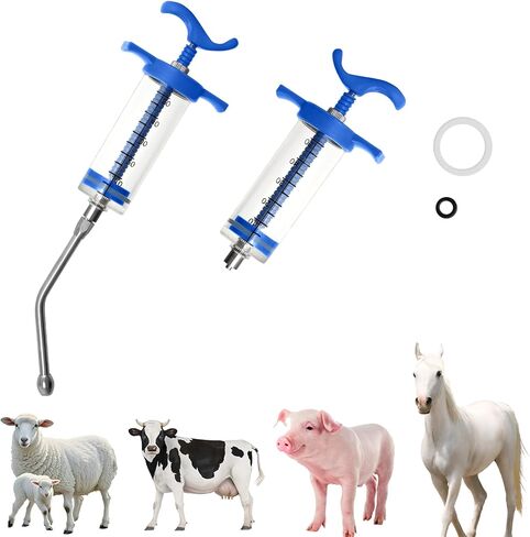 محاقن غمر/تغذية 50 مل، مع فوهة جرعة قابلة للتعديل، حقنة تغذية قابلة لإعادة الاستخدام للأغنام والكلاب والماعز والخنازير والقطط ومستلزمات تغذية الحيوانات الصغيرة in Kuwait