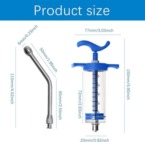 محاقن غمر/تغذية 50 مل، مع فوهة جرعة قابلة للتعديل، حقنة تغذية قابلة لإعادة الاستخدام للأغنام والكلاب والماعز والخنازير والقطط ومستلزمات تغذية الحيوانات الصغيرة in Kuwait
