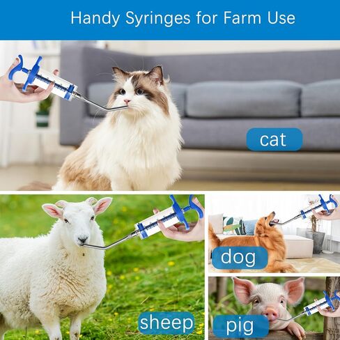 محاقن غمر/تغذية 50 مل، مع فوهة جرعة قابلة للتعديل، حقنة تغذية قابلة لإعادة الاستخدام للأغنام والكلاب والماعز والخنازير والقطط ومستلزمات تغذية الحيوانات الصغيرة in Kuwait