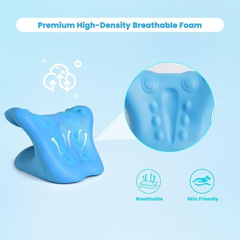 جهاز جر عنق الرحم، مصحح حدبة الرقبة لتخفيف آلام المفصل الفكي الصدغي وتخفيف آلام الكتف، استرخاء الرقبة والكتف، وسادة مريحة لآلام العمود الفقري (أزرق) in Kuwait