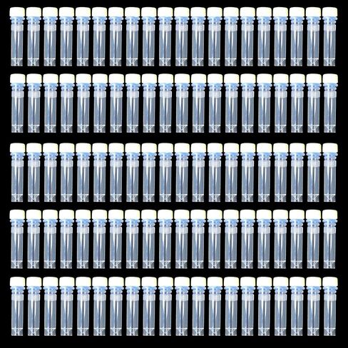 SKYPRO 100Pcs 1ml Green Lab Plastic Frost Test Tubes Vial Seal Cap, Graduated Marks Centrifuge Tubes Skirted Conical Bottom for Laboratory School Educational in Saudi Arabia
