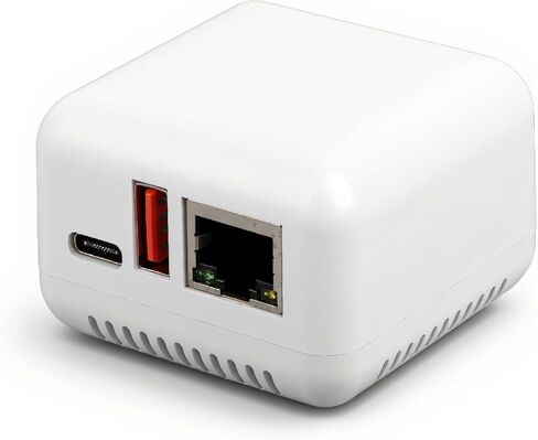 USB 2.0 Network Print Server, Supports Image Printing, Type C Chargeing, Printer USB Port, Computer Print Server Adapter, Plug and Play, 100-240V (US Plug) in Kuwait