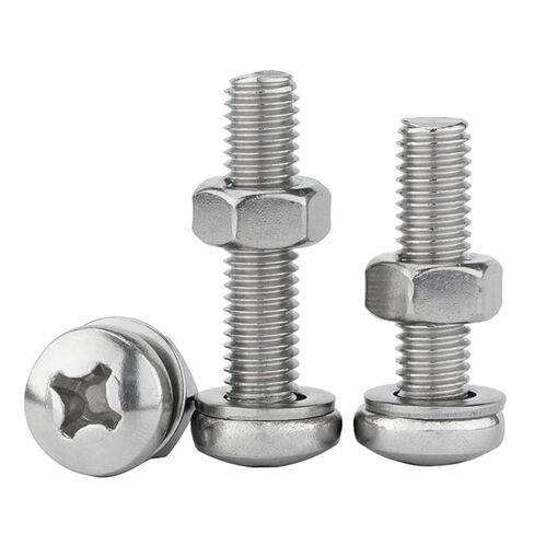 Barrel nut, M2-M10 Cross Pan Head ScrewScrew Nut Washer Set Round Bolt(M3x140(2PCS)) in Saudi Arabia