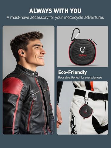 Motorcycle Ear Plugs with Magnetic Lanyard, Wind Noise Reduction Keep Comms Clear & Comfy Under Helmet, 27dB Reusable Earplugs for Motorbike, Touring, Racing, Riding - 2 Sizes Hearing Protection in Kuwait