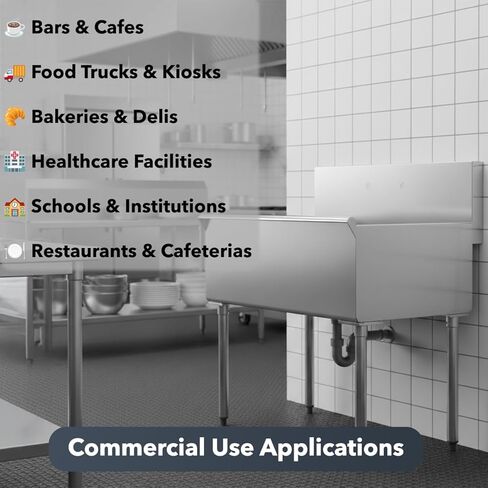 36" x 24" x 14" Stainless Steel Utility Sink with 8 3/4" Backsplash – 16-Gauge 430 Freestanding Commercial Prep & Wash Sink for Restaurants, Cafes, Bars, Foodservice Kitchens in Kuwait