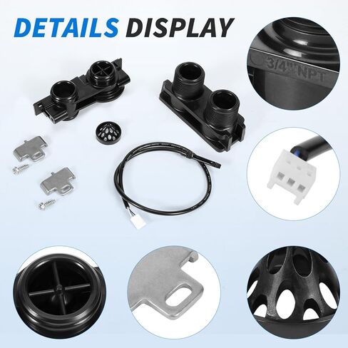 60626 Electronic Turbine Meter with 3/4" NPT Plastic Yoke,Compatible with Pentair Fleck 2510,5600SXT,5000,5800,6700,9000,9100 Water Softeners,with Clip,Screw,Flow Meter Cable in Kuwait