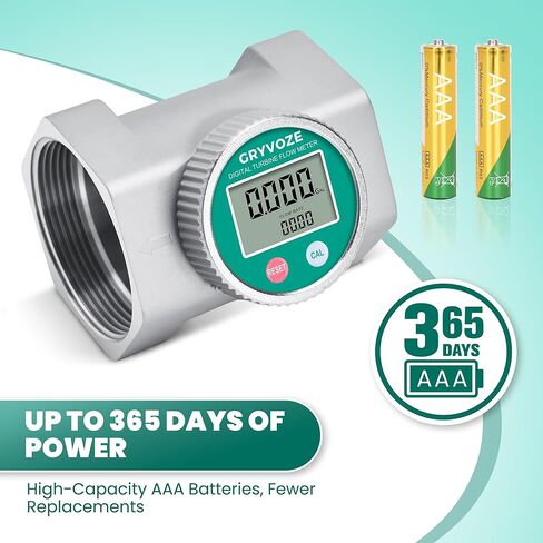 Waterproof 3 Inch Water Flow Meter, 16-343 GPM Digital NPT Flowmeter with EMI Protection for Diesel, Gasoline, Pool, Hydrant, Fire Truck and Oil Tanker, ±1% Accuracy in Kuwait